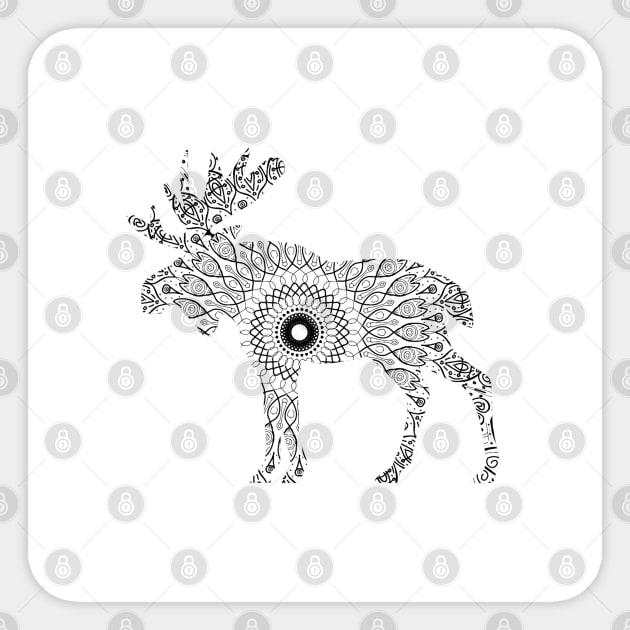 Moose Mandala Sticker by BilcosDesigns